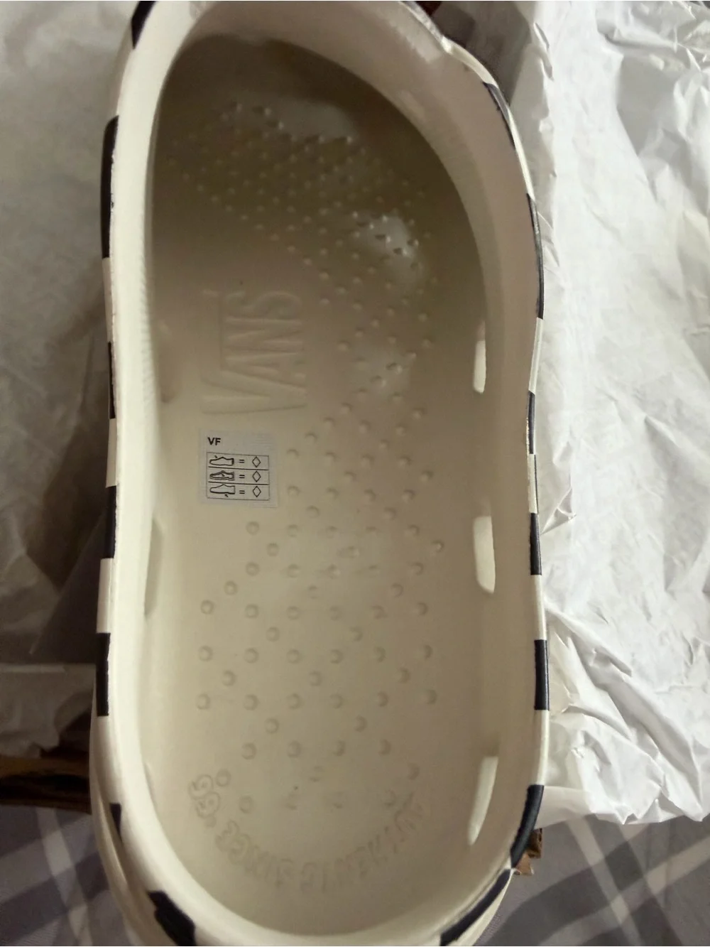 Vans Checkerboard Platform foam Mule - Black and White